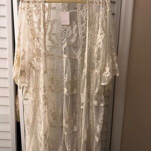 LC Lauren Conrad Cream Lace Overlay